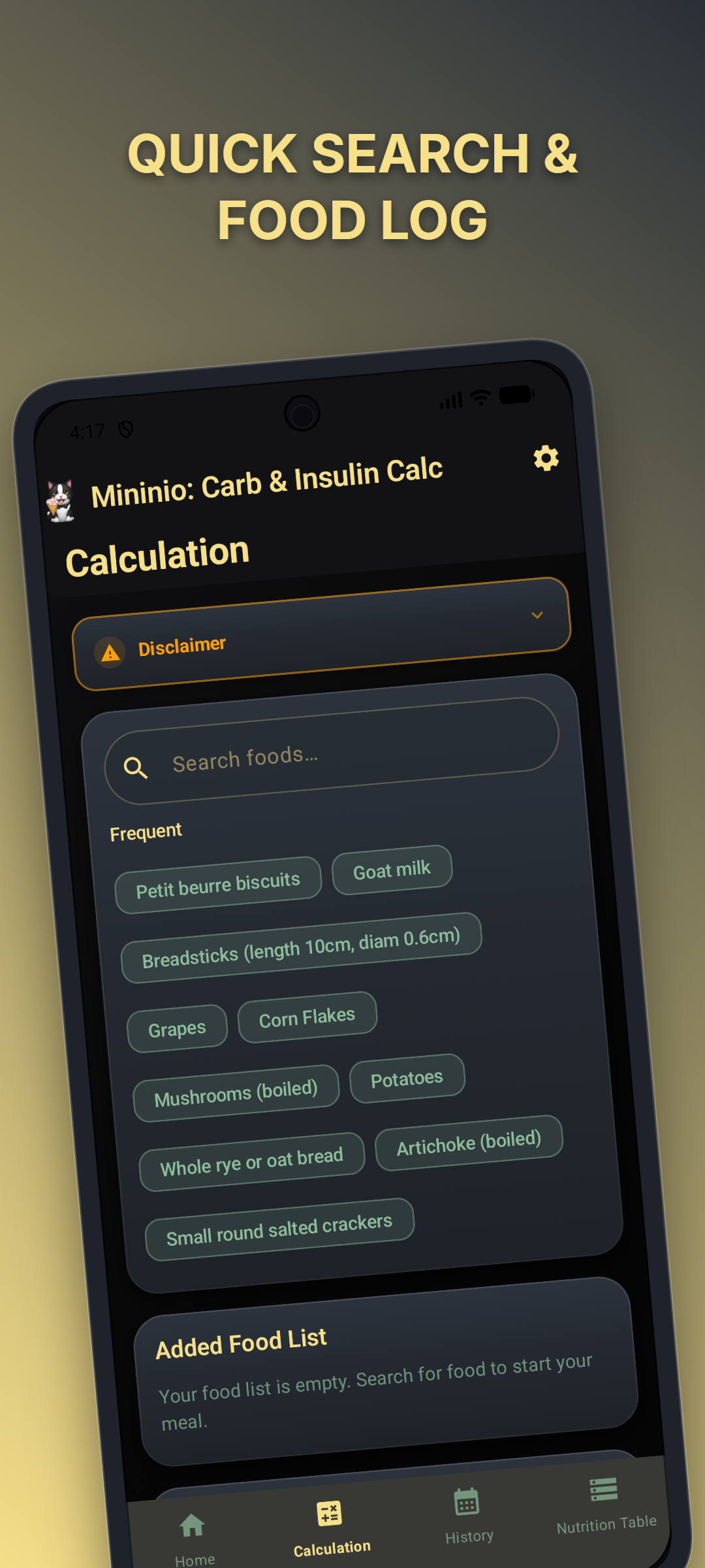 Calculation Screen